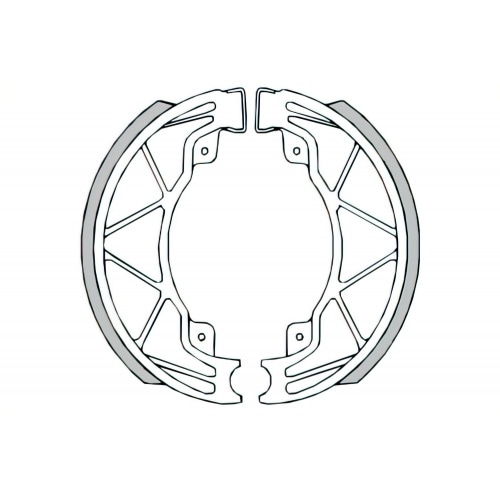 Brake shoes RMS 140x25mm, Piaggio 125-200cc 4-stroke Brake shoes RMS 140x25mm, Piaggio 125-200cc 4-stroke