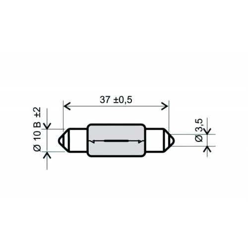 Festoon lampa RMS 12V 5W T11x39 Festoon lampa RMS 12V 5W T11x39