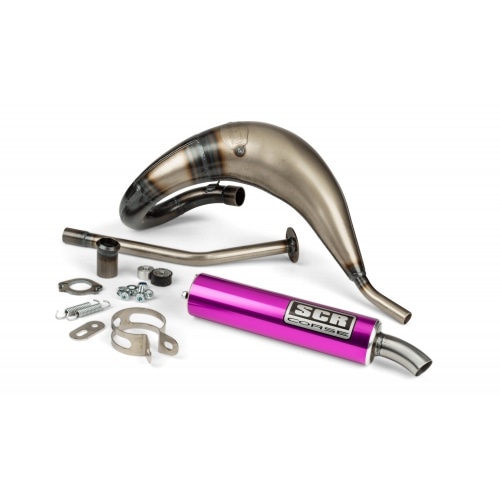 Exhaust SCR Corse Handmade Cross 50-70 Derbi purple Exhaust SCR Corse Handmade Cross 50-70 Derbi purple