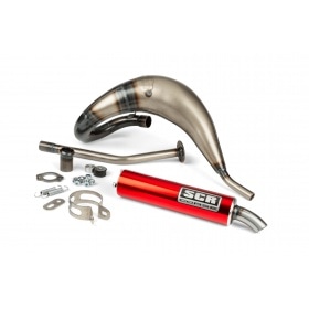 Exhaust SCR Corse Handmade Cross 50-70 Derbi red