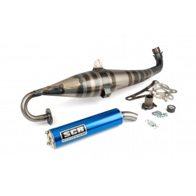 Exhaust SCR Corse Handmade 70 Minarelli horizontal blue