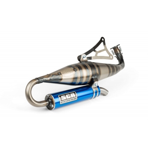 Exhaust SCR Corse Handmade 70 Minarelli horizontal blue Exhaust SCR Corse Handmade 70 Minarelli horizontal blue