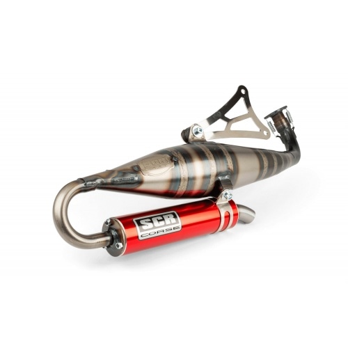 Exhaust SCR Corse Handmade 70 Minarelli horizontal red Exhaust SCR Corse Handmade 70 Minarelli horizontal red