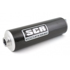 Exhaust SCR Corse SM Chrome 50cc Derbi Senda / DRD (low mount) carbon look silencer