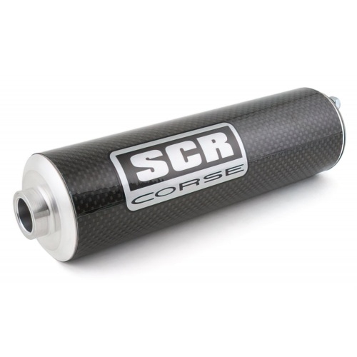 Exhaust SCR Corse SM Chrome 50cc Derbi Senda / DRD (low mount) carbon look silencer Exhaust SCR Corse SM Chrome 50cc Derbi Senda / DRD (low mount) carbon look silencer