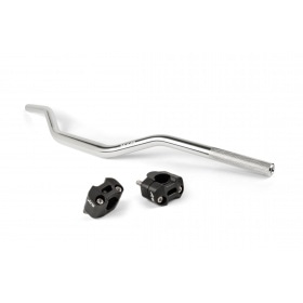 Handlebar + Clamps 28mm Str8 silver / black