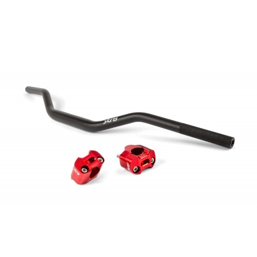 Handlebar + Clamps 28mm Str8 black / red Handlebar + Clamps 28mm Str8 black / red
