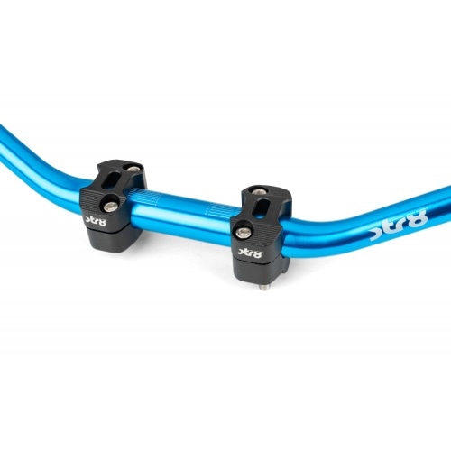 Handlebar + Clamps 28mm Str8 blue / black Handlebar + Clamps 28mm Str8 blue / black