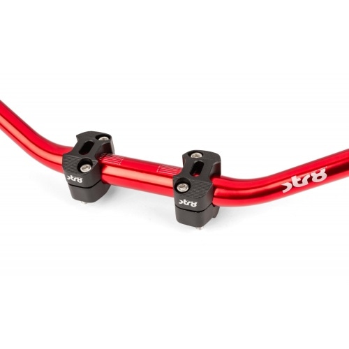 Handlebar + Clamps 28mm Str8 red / black Handlebar + Clamps 28mm Str8 red / black