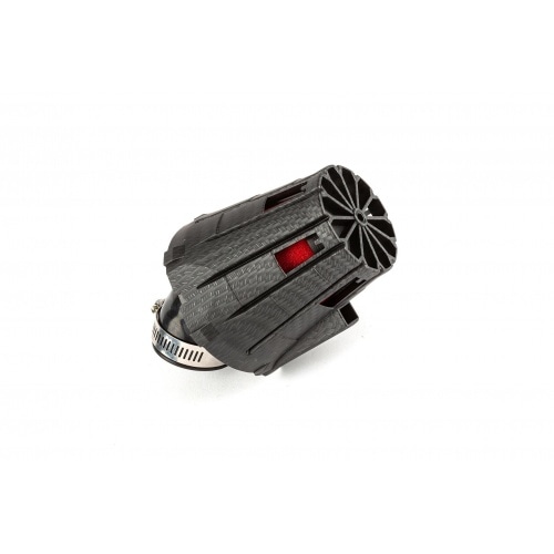 Air Filter E5 angled 45 deg. d.35mm matte carbon / red Air Filter E5 angled 45 deg. d.35mm matte carbon / red