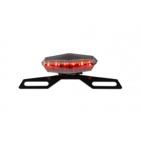 Taillight LED Hexagonal Black-Line with license plate holder
