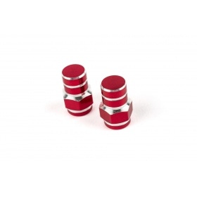 Valve Caps Hexagon red