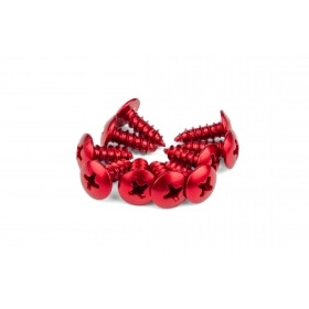 Apmales alumīnija skrūves M4x12 sarkanas (x 10)