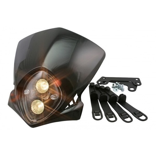 Priekšējais lukturis Racing Type Enduro melns universāls Priekšējais lukturis Racing Type Enduro melns universāls