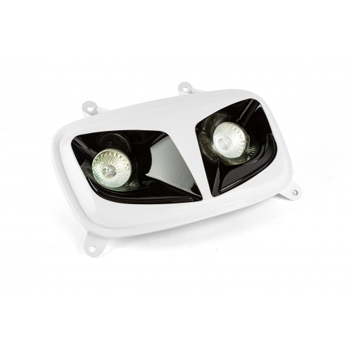 Headlight Mask (twin) white / black MBK Booster / Yamaha BW’s after 2004 Headlight Mask (twin) white / black MBK Booster / Yamaha BW’s after 2004
