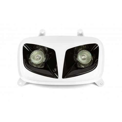 Headlight Mask (twin) white / black MBK Booster / Yamaha BW’s after 2004 Headlight Mask (twin) white / black MBK Booster / Yamaha BW’s after 2004