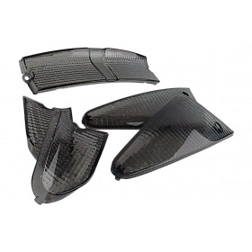 Lukturu lēcas komplekts STR8 (4) ar aizmugurējo lukturi Aprilia SR50 (līdz 1997) melns caurspīdīgs