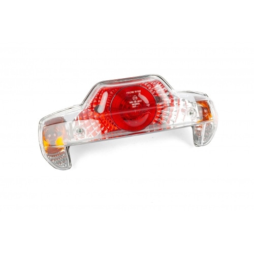 Aizmugurējais lukturis ar indikatoriem, caurspīdīgs stikls MBK Booster / Yamaha BW's 1999-2003 Aizmugurējais lukturis ar indikatoriem, caurspīdīgs stikls MBK Booster / Yamaha BW's 1999-2003