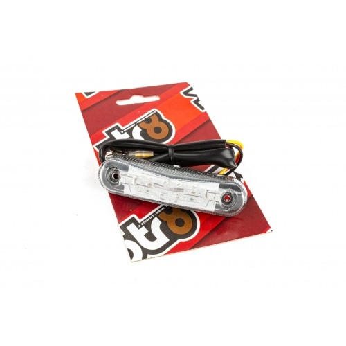 Aizmugurējais lukturis Triangle universāls balts objektīvs ar sarkanām LED (x6) Aizmugurējais lukturis Triangle universāls balts objektīvs ar sarkanām LED (x6)