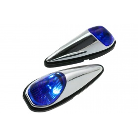 Glue-On Light/Indicator Set Raindrop blue/chrome Glue-On Light/Indicator Set Raindrop blue/chrome