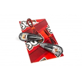 Indicators / Lamps glue-on drop-shaped Fender carbon / white / orange