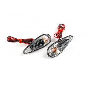 Indicators / Lamps glue-on drop-shaped Fender carbon / white / orange