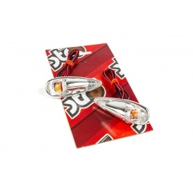 Indicators / Lamps glue-on drop-shaped Fender chrome / white / orange