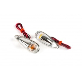 Indicators / Lamps glue-on drop-shaped Fender chrome / white / orange