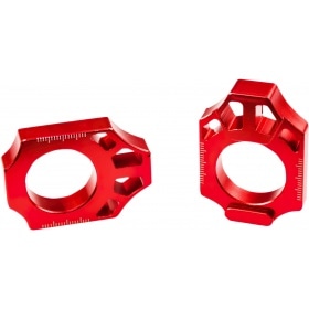 Chain Tensioners / Axle Blocks Scar aluminium CR / CRF red