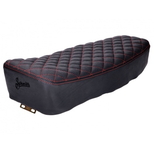 Seat Schmitt quilted black / red Simson S50/S51/S70 Seat Schmitt quilted black / red Simson S50/S51/S70