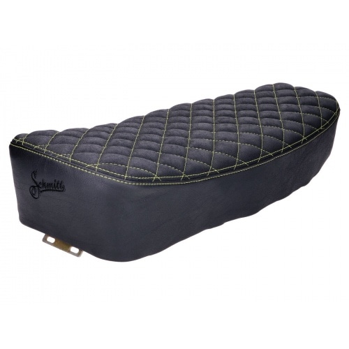Seat Schmitt quilted black / yellow Simson S50/S51/S70 Seat Schmitt quilted black / yellow Simson S50/S51/S70