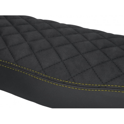 Seat Cover Schmitt quilted black / yellow Simson S50 / S51 / S70 Seat Cover Schmitt quilted black / yellow Simson S50 / S51 / S70