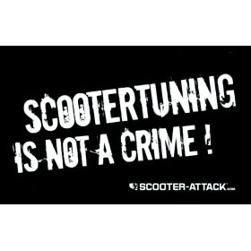 Uzlīme Scootertuning is not a crime, melna/ balta, apm. 63x 105mm