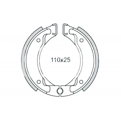 Brake Shoes front / rear Doppler (110x25) Yamaha Slider / BW's Brake Shoes front / rear Doppler (110x25) Yamaha Slider / BW's