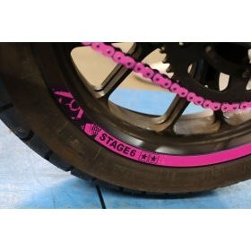 12" Stage6 rozā / melns 12" disku uzlīmes komplekts