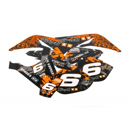 Decal Kit Stage6 orange – black Yamaha DT50 / MBK X-Limit Decal Kit Stage6 orange – black Yamaha DT50 / MBK X-Limit