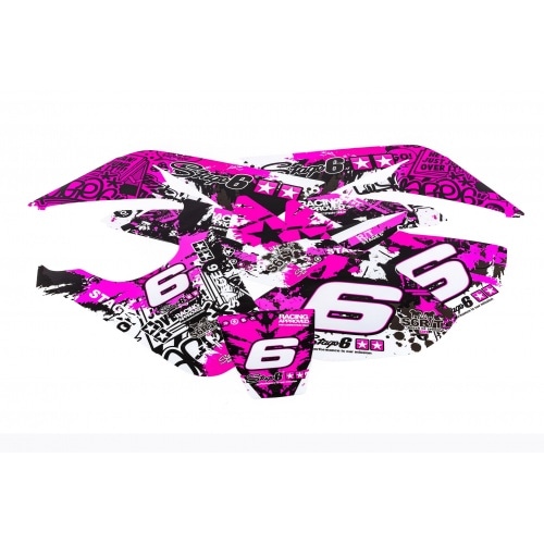 Decal Kit Stage6 pink – black Yamaha DT50 / MBK X-Limit Decal Kit Stage6 pink – black Yamaha DT50 / MBK X-Limit