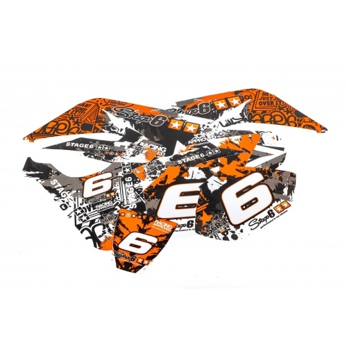 Decal Kit Stage6 orange – white Yamaha DT50 / MBK X-Limit Decal Kit Stage6 orange – white Yamaha DT50 / MBK X-Limit