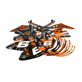 Decal Kit Stage6 orange – black Honda HM 50