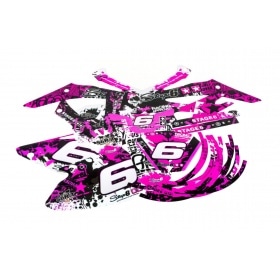 Decal Kit Stage6 pink – black Honda HM 50