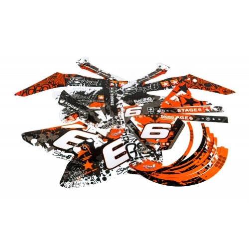 Decal Kit Stage6 orange – white Honda HM 50 Decal Kit Stage6 orange – white Honda HM 50