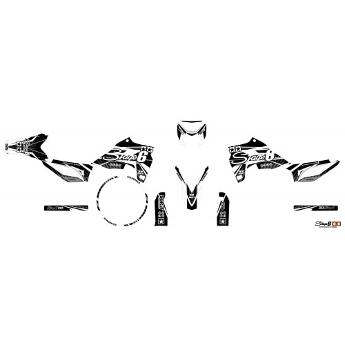 Grafiskais komplekts Sherco SM-R 50 pēc 2018 Stage6 Blanc Grafiskais komplekts Sherco SM-R 50 pēc 2018 Stage6 Blanc