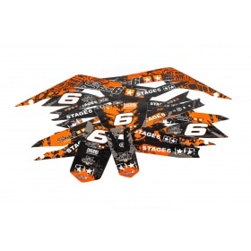 Decal Kit Stage6 orange – black Derbi X-Treme Euro 4