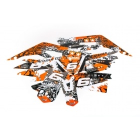 Decal Kit Stage6 orange – white Derbi X-Treme Euro 4