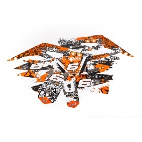 Decal Kit Stage6 orange – white Derbi X-Treme Euro 4