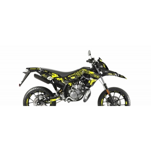 Decal Kit Stage6 yellow – black Derbi X-Treme Euro 4 Decal Kit Stage6 yellow – black Derbi X-Treme Euro 4