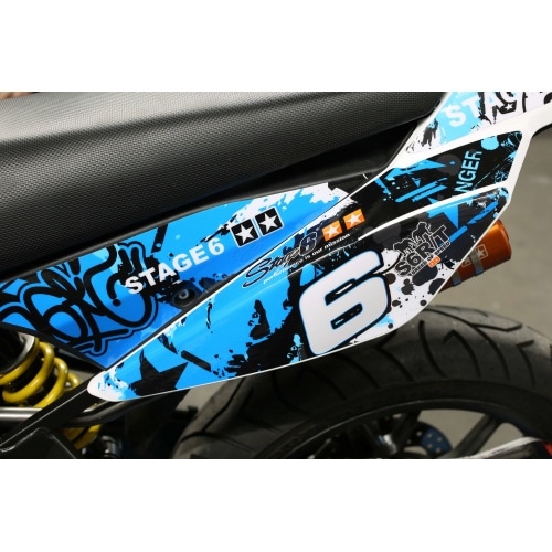 Комплект декалей Stage6 синий - черный Derbi X-Treme / X-Race Комплект декалей Stage6 синий - черный Derbi X-Treme / X-Race