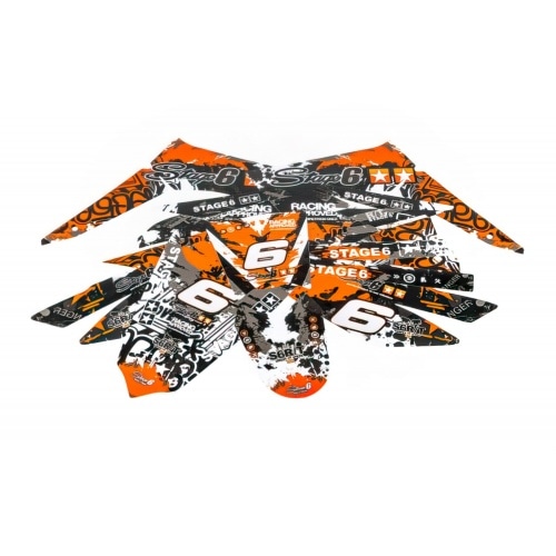 Decal Kit Stage6 orange – white Derbi X-Treme / X-Race Decal Kit Stage6 orange – white Derbi X-Treme / X-Race