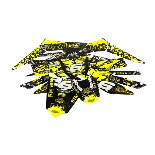 Decal Kit Stage6 yellow – black Derbi X-Treme / X-Race Decal Kit Stage6 yellow – black Derbi X-Treme / X-Race