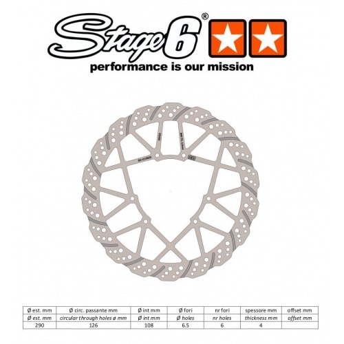 Stage6 Brake Disc front 290mm HM / Vent Motard Stage6 Brake Disc front 290mm HM / Vent Motard